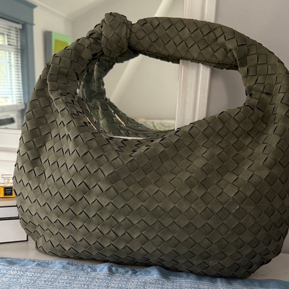 Urban Expressions Handbags - Urban Expressions Olive Green Woven Hobo Bag
